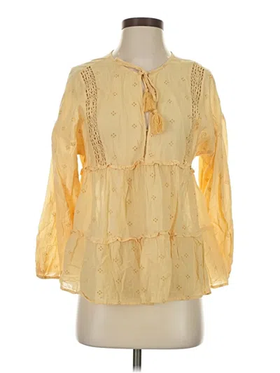 Pre-owned American Eagle Outfitters 3/4 Sleeve Blouse In Yellow