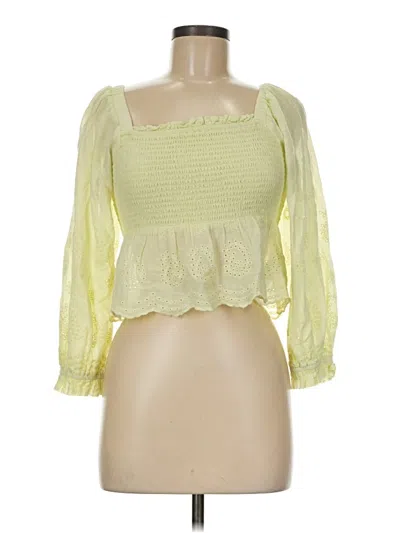 Pre-owned American Eagle Outfitters 3/4 Sleeve Blouse In Yellow
