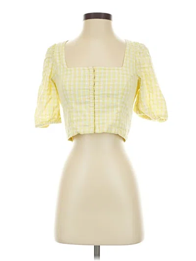 Pre-owned American Eagle Outfitters 3/4 Sleeve Blouse In Yellow