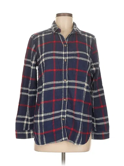 Pre-owned American Eagle Outfitters 3/4 Sleeve Button Down Shirt In Blue