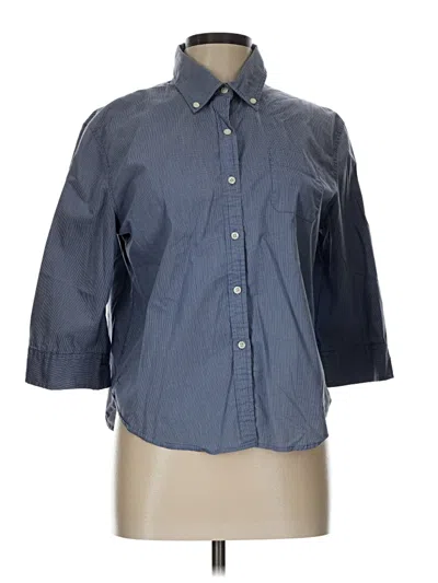 Pre-owned American Eagle Outfitters 3/4 Sleeve Button Down Shirt In Blue