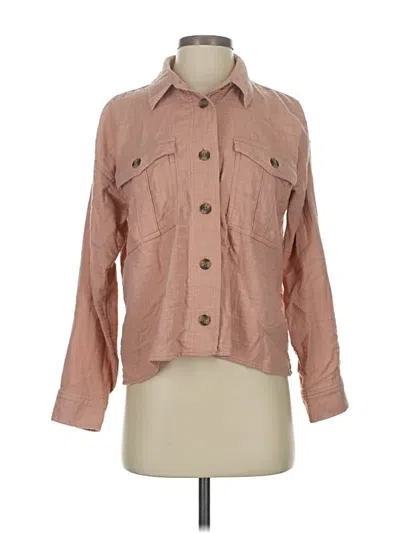 Pre-owned American Eagle Outfitters 3/4 Sleeve Button Down Shirt In Brown