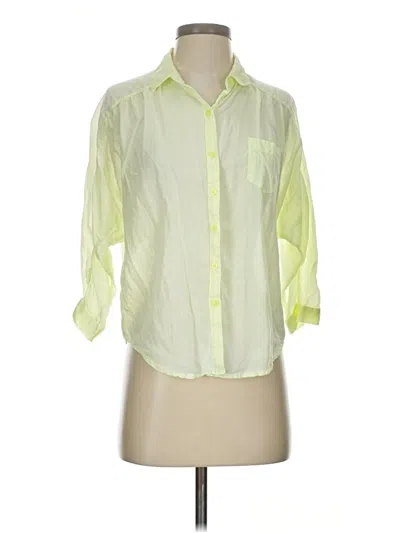 Pre-owned American Eagle Outfitters 3/4 Sleeve Button Down Shirt In Green