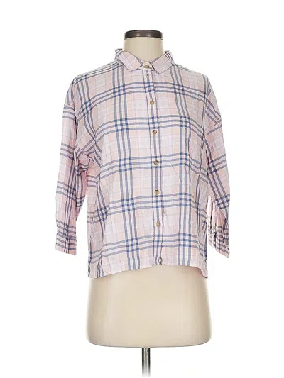 Pre-owned American Eagle Outfitters 3/4 Sleeve Button Down Shirt In Pink