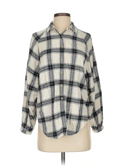 Pre-owned American Eagle Outfitters 3/4 Sleeve Button Down Shirt In White