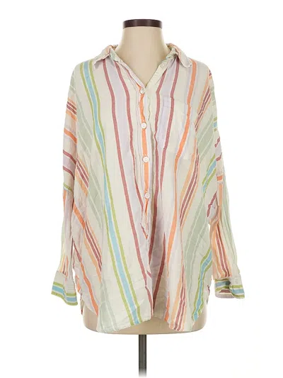 Pre-owned American Eagle Outfitters 3/4 Sleeve Button Down Shirt In White