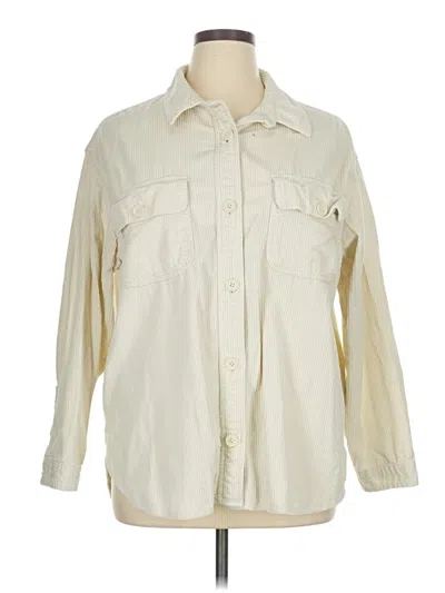 Pre-owned American Eagle Outfitters 3/4 Sleeve Button Down Shirt In White