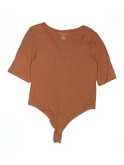 Pre-owned American Eagle Outfitters 3/4 Sleeve Top Brown Keyhole Neckline Tops