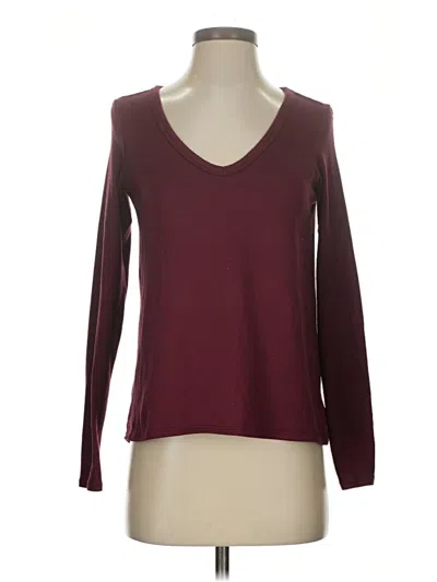 Pre-owned American Eagle Outfitters 3/4 Sleeve T-shirt In Burgundy