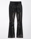 AMERICAN EAGLE OUTFITTERS AE CURVY SUPER HIGH-WAISTED KICK BOOTCUT VEGAN LEATHER PANT