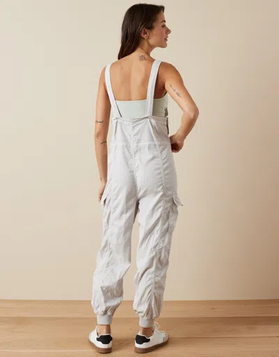 American Eagle Outfitters Ae Dreamy Drape Baggy Cargo Overall In White