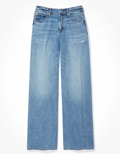 American Eagle Outfitters Ae Dreamy Drape Baggy Ultra Wide-leg Super High-waisted Jean In Blue