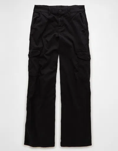 American Eagle Outfitters Ae Dreamy Drape Cargo Trouser In Black