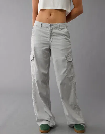 American Eagle Outfitters Ae Dreamy Drape Cargo Trouser In Grey