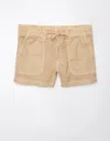 American Eagle Outfitters Ae Dreamy Drape Linen-blend Carpenter Short In Brown