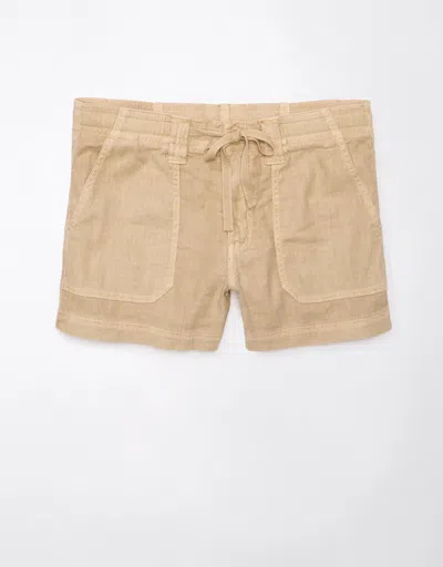 American Eagle Outfitters Ae Dreamy Drape Linen-blend Carpenter Short In Brown