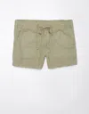 American Eagle Outfitters Ae Dreamy Drape Linen-blend Carpenter Short In Green