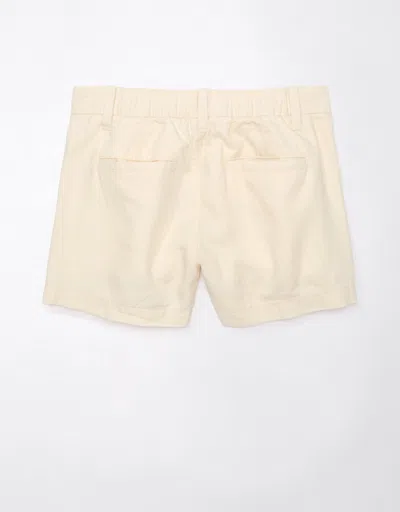 American Eagle Outfitters Ae Dreamy Drape Linen-blend High-waisted Trouser Short In White
