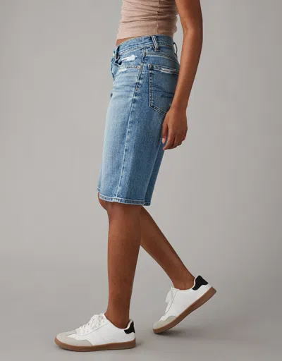 American Eagle Outfitters Ae Dreamy Drape Low-rise Baggy Bermuda Distressed Short In Multi