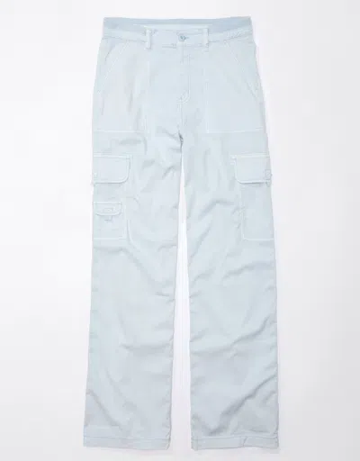 American Eagle Outfitters Ae Dreamy Drape Stretch Cargo Super High-waisted Baggy Wide-leg Pant In Blue