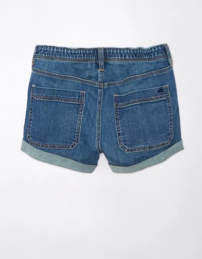 American Eagle Outfitters Ae Dreamy Drape Stretch Denim Easy Shortie In Blue