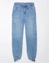 AMERICAN EAGLE OUTFITTERS AE DREAMY DRAPE STRETCH HIGH-WAISTED BAGGY CARGO JOGGER JEAN