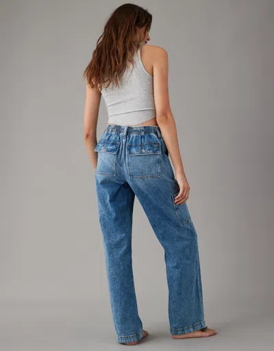 American Eagle Outfitters Ae Dreamy Drape Stretch High-waisted Baggy Cargo Jogger Jean In Multi