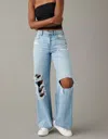 American Eagle Outfitters Ae Dreamy Drape Super High-waisted Baggy Wide-leg Jean In Multi