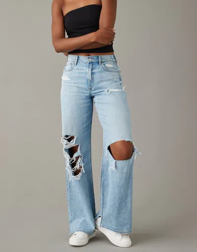American Eagle Outfitters Ae Dreamy Drape Super High-waisted Baggy Wide-leg Jean In Multi