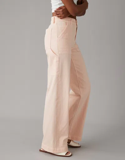 American Eagle Outfitters Ae Dreamy Drape Woven Super High-waisted Baggy Wide-leg Pant In Pink