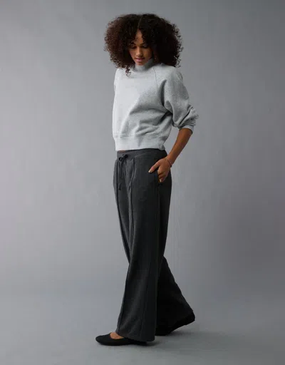 American Eagle Outfitters Ae Everyday Luxe Wide-leg Sweatpant In Grey