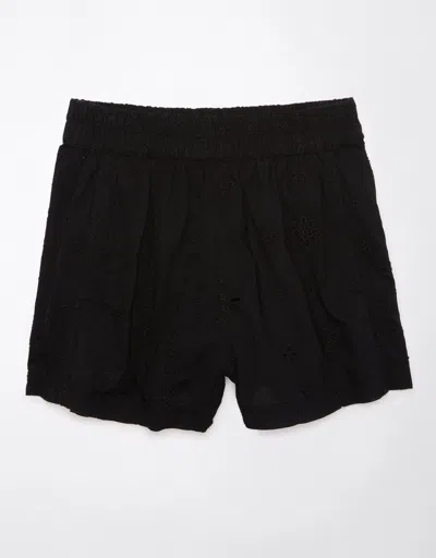 American Eagle Outfitters Ae Eyelet Short In Black