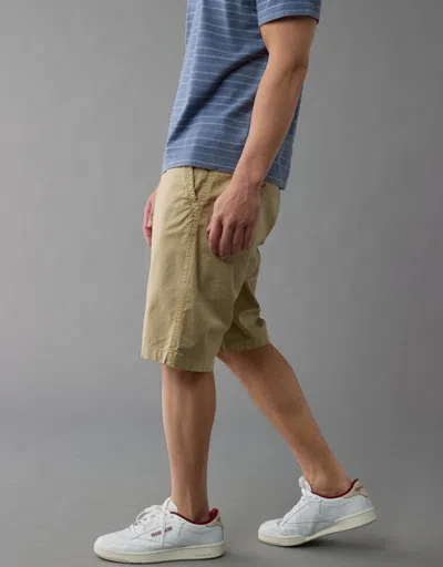 American Eagle Outfitters Ae Flex 12" Longer Length Lived-in Khaki Short In Green
