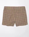 AMERICAN EAGLE OUTFITTERS AE HIGH-WAISTED PLAID BAGGY TROUSER SHORT