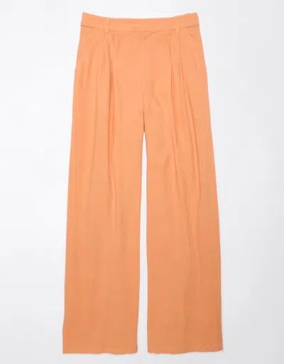 American Eagle Outfitters Ae High-waisted Pull-on Wide Leg Pant In Orange