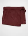 American Eagle Outfitters Ae High-waisted Sueded Faux Wrap Skort In White