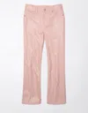 AMERICAN EAGLE OUTFITTERS AE HIGH-WAISTED VEGAN LEATHER KICK BOOTCUT CROP PANT