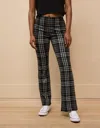 American Eagle Outfitters Ae It Knit Pull-on High-waisted Kick Boot Plaid Pant In Grey