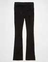 American Eagle Outfitters Ae It Knit Suede Pull-on High-waisted Kick Boot Pant In Black