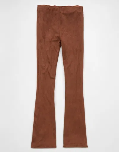 American Eagle Outfitters Ae It Knit Suede Pull-on High-waisted Kick Boot Pant In Multi