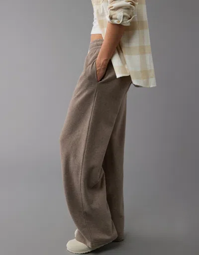 American Eagle Outfitters Ae Knit Baggy Wide-leg Sweatpant In Brown