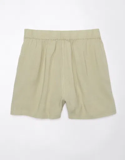 American Eagle Outfitters Ae Linen-blend Faux Wrap Skort In Green