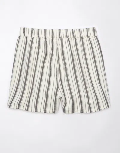 American Eagle Outfitters Ae Linen-blend Faux Wrap Skort In Silver