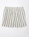 American Eagle Outfitters Ae Linen-blend Faux Wrap Skort In Silver