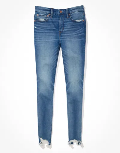 American Eagle Outfitters Ae Luxe Distressed High-waisted Jegging In Blue