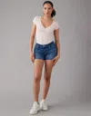 American Eagle Outfitters Ae Next Level Curvy Denim Midi Short In Multi