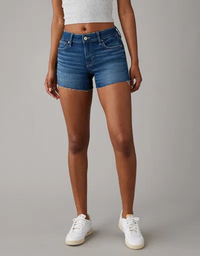American Eagle Outfitters Ae Next Level Denim Midi Short In Blue