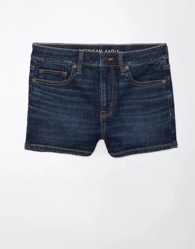 American Eagle Outfitters Ae Next Level High-waisted Denim Short Short In Blue