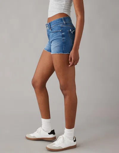 American Eagle Outfitters Ae Next Level High-waisted Denim Short Short In Blue