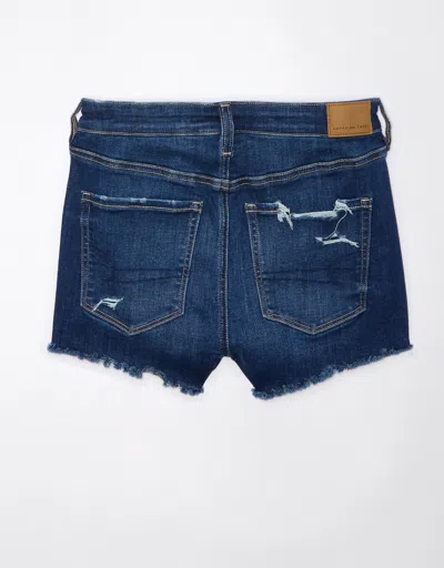 American Eagle Outfitters Ae Next Level High-waisted V-rise Denim Short Short In Blue